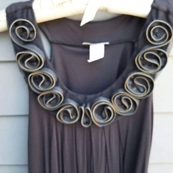 Vibe Black Stretchy Dress With Rosettes size Medium - Picture 2 of 8